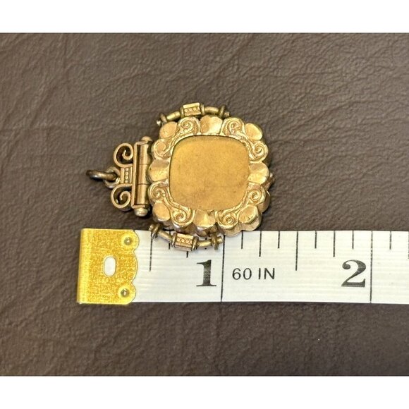 ANTIQUE ART NOUVEAU Victorian MOURNING? Ornate LOCKET PENDANT Fob - Picture 6 of 7